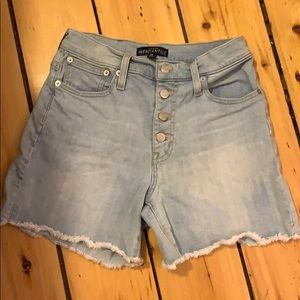 Jcrew mercantile light was high rise jean shorts